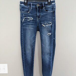 American Eagle Outfitters Dark Wash Skinny Leg Jeans Jeggings Size 00 Short